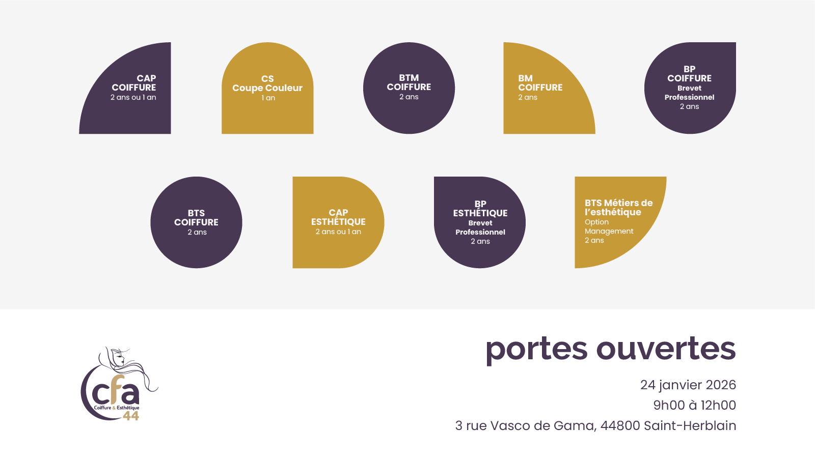 Matinée portes ouvertes - CFA Coiffure & Esthétique 44 - Saint-Herblain